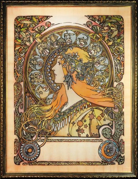 Батик копия работы Альфонса Мухи