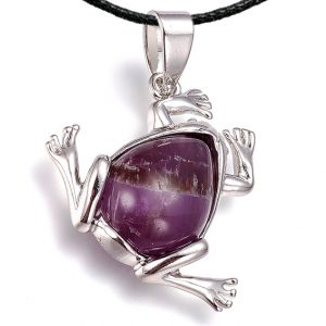 Кулон Лягушка с аметистом