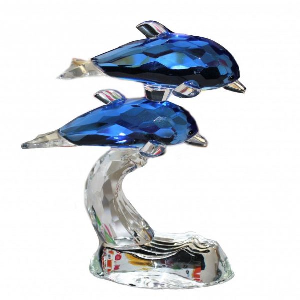 Дельфины из хрусталя пара