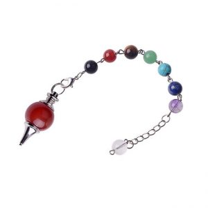 Большой маятник для биолокации Семь Чакр Сердолик Большой маятник для биолокации Семь Чакр Сердолик