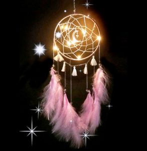 Ловец снов с подсветкой розовый