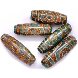 Трехглазая бусина Дзи из агата Трехглазая бусина Дзи из агата