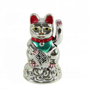 Кот удачи на слитках серебряный Кот удачи на слитках серебряный