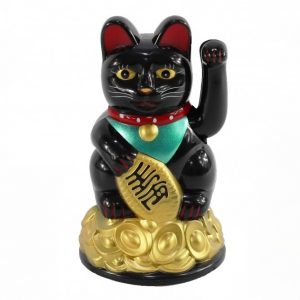 Черный кот удачи Манеки Неко Черный кот удачи Манеки Неко