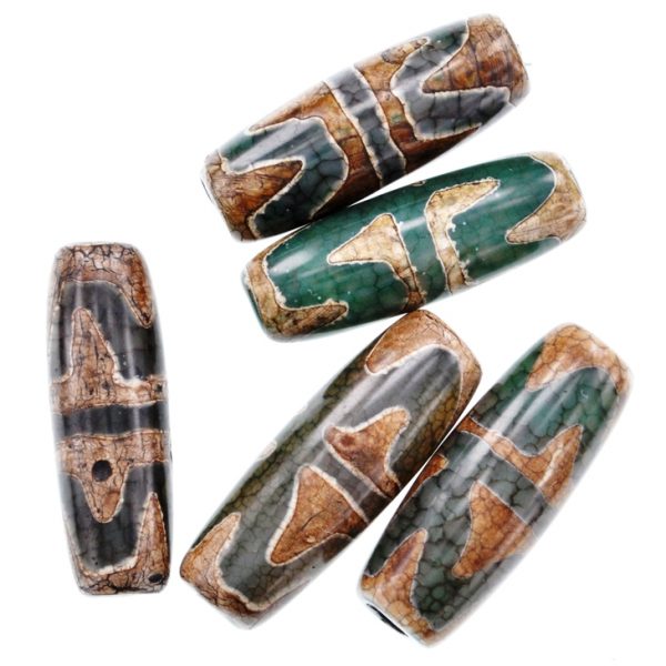 Бусина Дзи Двойной клык тигра