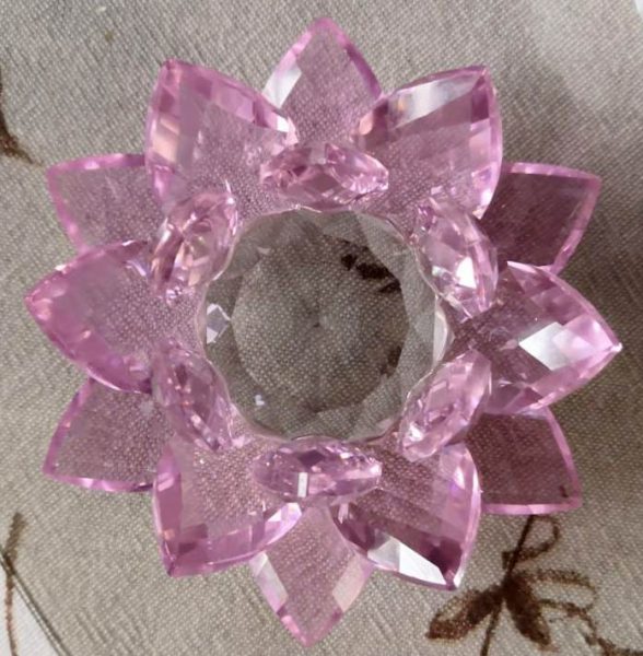 Хрустальный цветок лотоса розовый 1