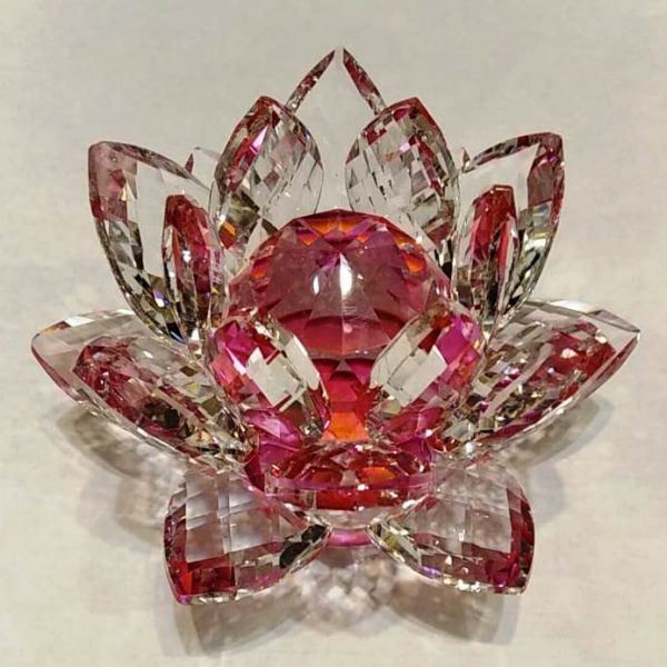 Хрустальный цветок лотоса розовый (2)