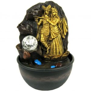 Мини фонтан со скульптурой Кришны и Радхи