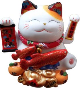 Кот удачи манеко неко фарфоровый