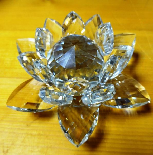 Хрустальный лотос 9 см прозрачный (2)