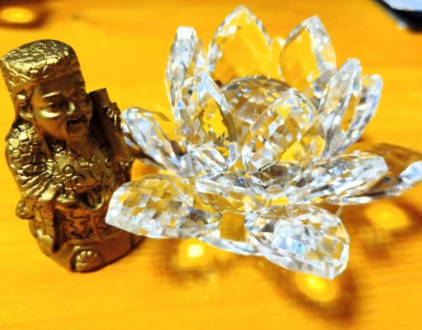 Хрустальный лотос 9 см прозрачный